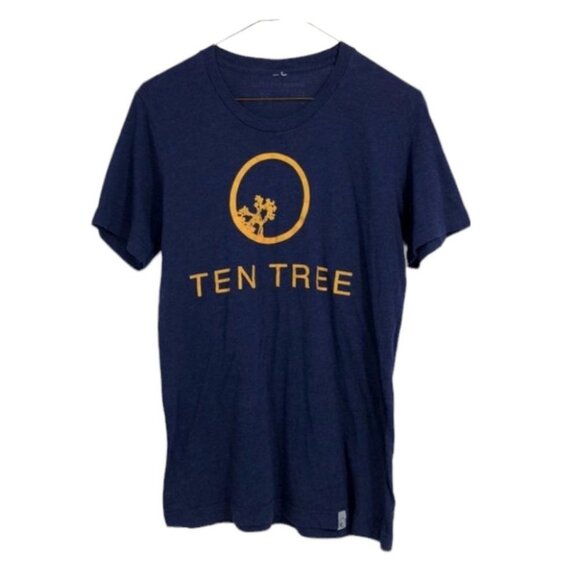 Tentree 10 Tree navy blue  mustard yellow logo graphic logo SP - Picture 1 of 14